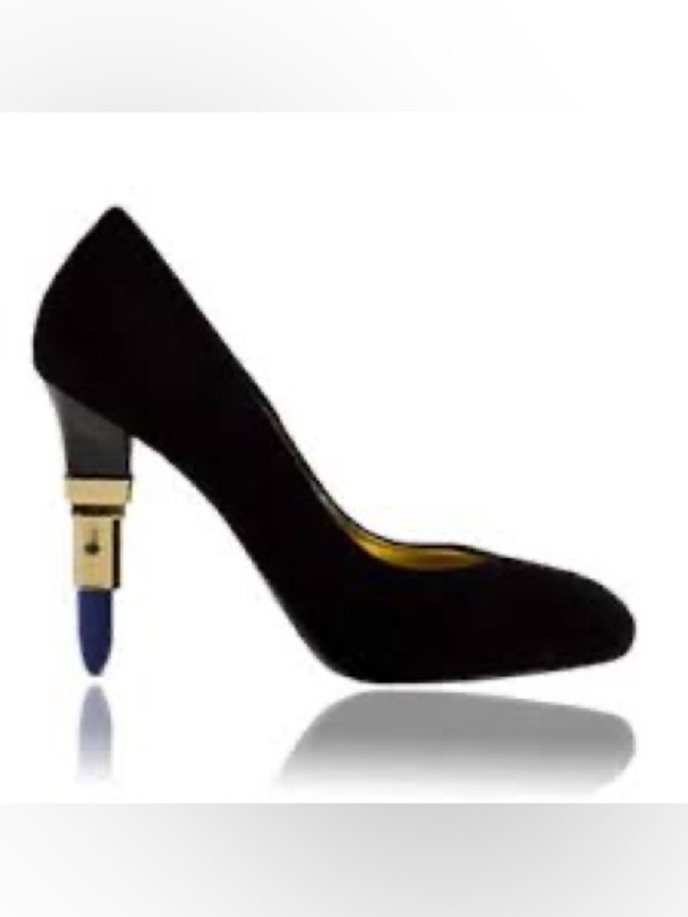 Alberto Guardian Black Patent Pump with Red & Blue Accent Heels 6 BNIB LUXURY - Picture 4 of 9